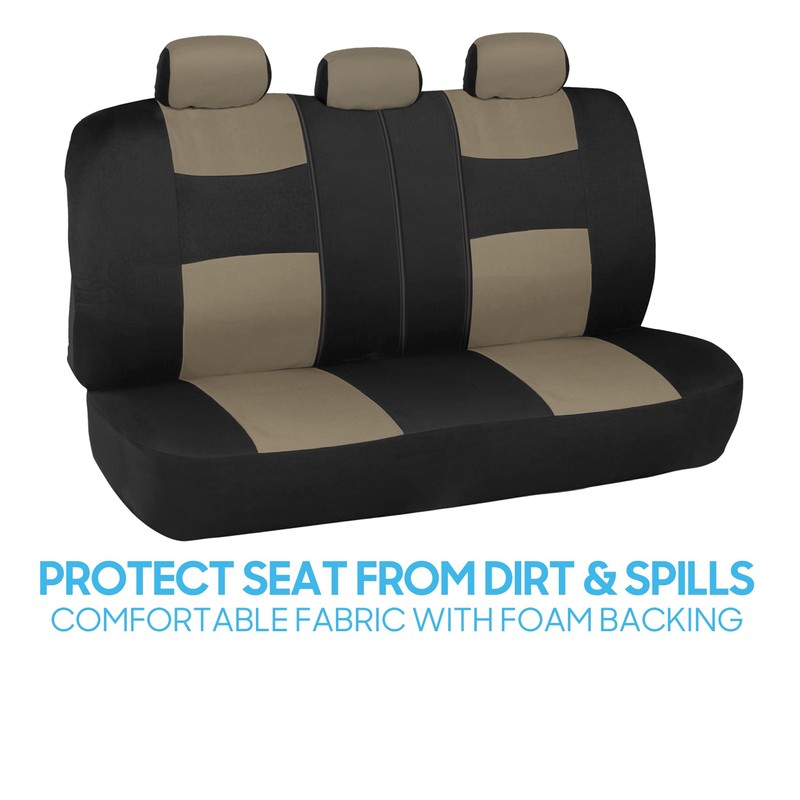 BDK PolyPro Seat Covers Full Set in Beige on Black
