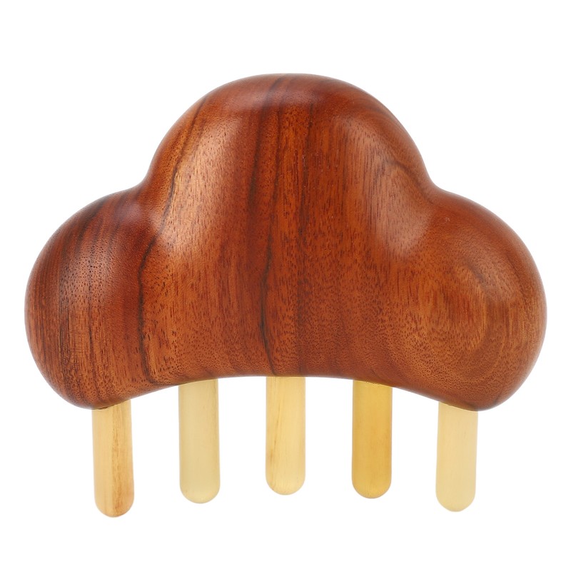 2Pcs Meridians Comb 5 Tooth Portable Sandalwood Rosewood for Head