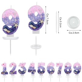 Qikaara Mermaid Birthday Candles 1, Pack of 6 Candles Set, Mermaid, Shell & Starfish Design, Unscented, Ideal for Birthdays, Weddings & Celebrations