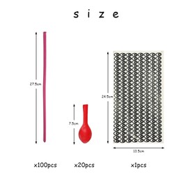 Pack of 100 Shaped Long Balloons, Animal Shaped Balloons, 20 Colourful Round Balloons, 192 Eye Pattern Stickers, Suitable for Birthdays, Weddings, Holiday Parties, Hotels, etc