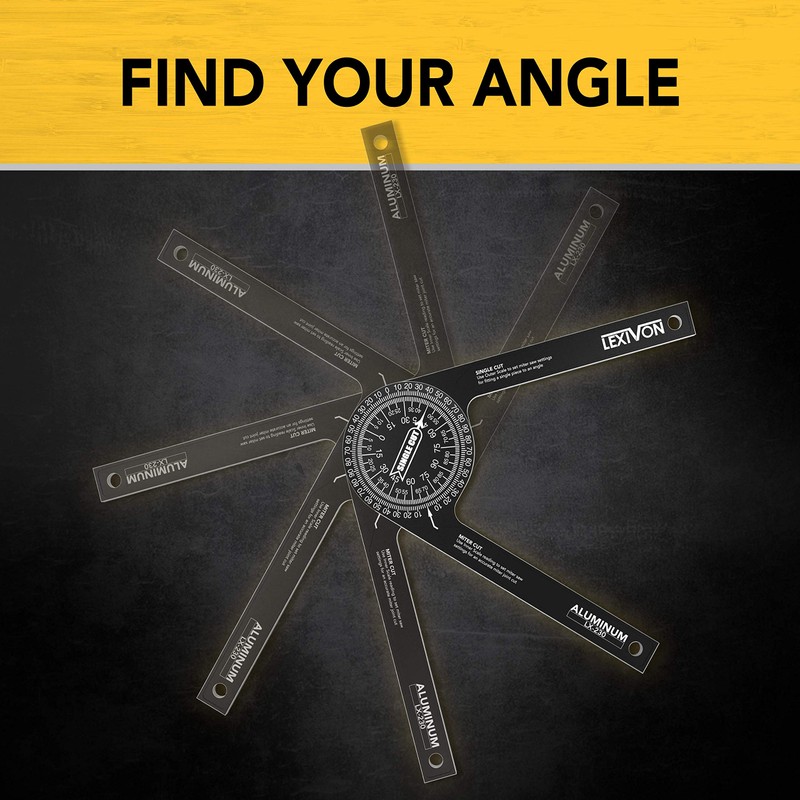 LEXIVON [2-pack] Aluminum Miter Saw Protractor | 7-Inch Rust Proof