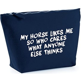 Hippowarehouse My Horse Likes Me So Who Cares What Anyone Else Thinks printed make up cosmetic wash bag 18x19x9cm