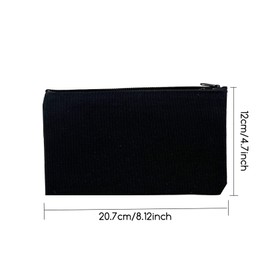 LuenHego 2PCS Pencil Cases Blank Canvas Zipper Pouch DIY Craft Pencil Case Makeup Pen Bag for School Stationary Supplies Makeup Cosmetics, Black