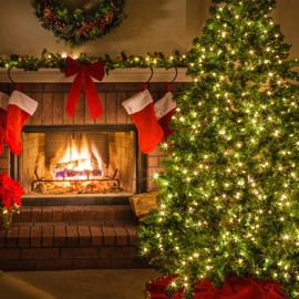 Toodour Clear Christmas Lights Green Wire, 33ft 100-Count Mini Incandescent Bulb String Lights Connectable, UL Certified Xmas Tree Light for Indoor & Outdoor Christmas Decor (Warm White)