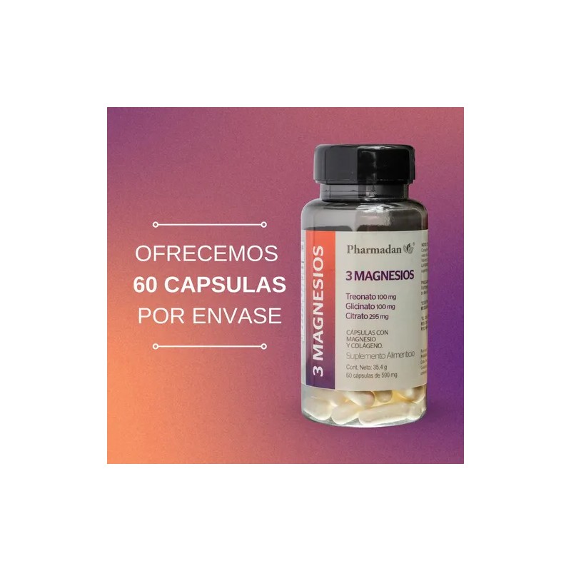 Magnesio Complex Pharmadan Citrato Glicinato Treonato Cápsulas