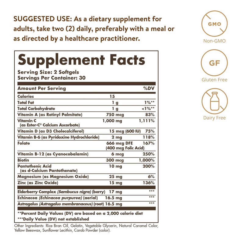 Solgar Ester-C Plus, 60 Softgels