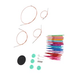 Interchangeable Knitting Needles Set with Assorted Sizes and Oxidized Aluminium, Storage Bag for Crafting