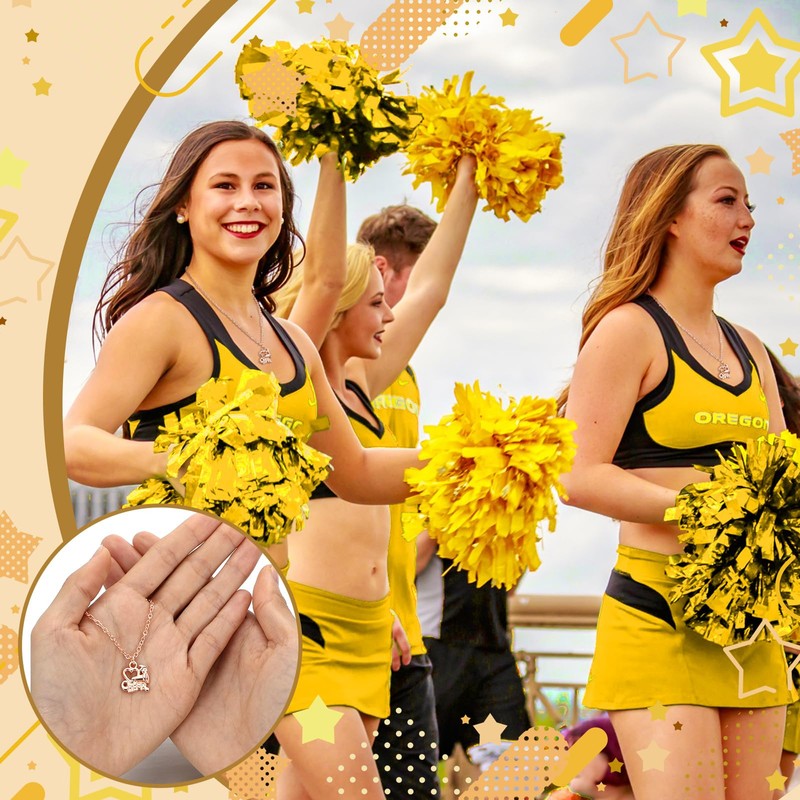 Liliaafar 24 Sets Cheerleader Necklace Gifts Bulk with Card,Gold