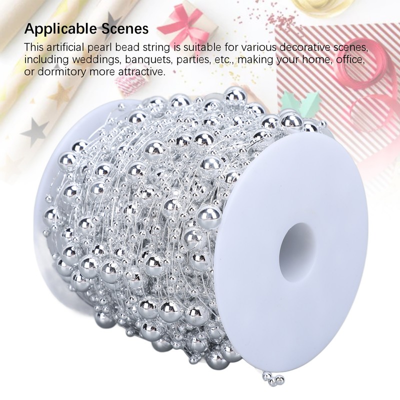 1 Roll Pearl Beads Chain Artificial Pearl Strand Trim String