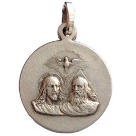 925 Sterling Silver Medal of the Holy Trinity, Silver, No Gemstone