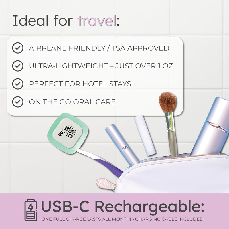 Rayz UV-C Toothbrush Sanitizer | Portable & Rechargeable | 99.9%