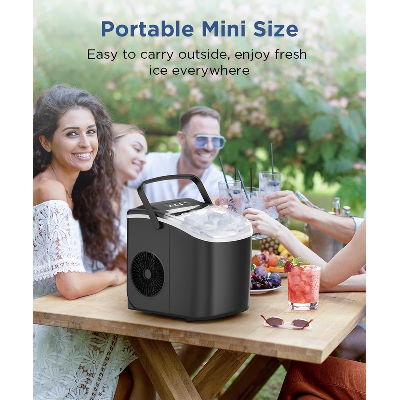 COWSAR Ice Maker Countertop, Portable Ice Machine with Self-Cleaning, 26.5lbs/24Hrs,