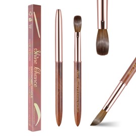 Acrylic Nail Art Brush Size 18, 100% Pure Kolinsky Hair Oval Nail Brush for Acrylic Application, Professional Nail Extension Manicure Tool Wooden Handle Nail Drawing Pen for DIY Home Salon