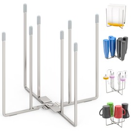 LAEMYFYRE Retractable Bottle Drying Rack, Baby Bottle Drying Rack, Collapsible Cup Draining Rack, Reusable Storage Bag Dryer with Non-Slip Bottom - Stainless Steels