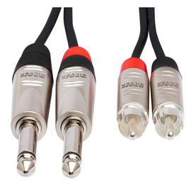Hosa Hpr-020x2 Pro Dual Cable 1/4-Inch TS - RCA 20 Feet