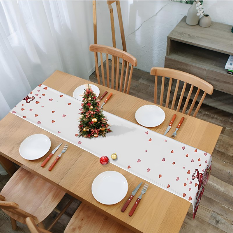 Niviy Valentines Gnome Table Runner 13 x 48 Inch, Plaid