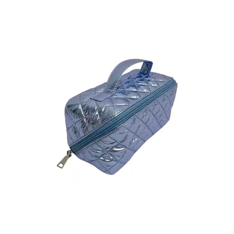 lemonbella Medium Glamzip Quilted Travel Cosmetic Bag Spacious Makeup Organizer