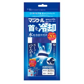 Daisaku Shoji MCFT6-NBR Cooling Neck Cooler, Navy, M, Normal, Magicool Cooling 20 Hours