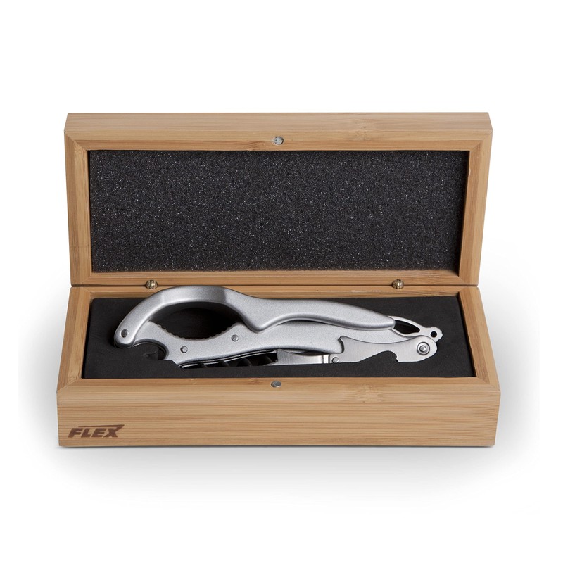 Final Touch Boxed The Flex Wine and Champagne Opener, Silver