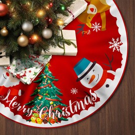 Christmas Tree Skirt Christmas Tree Base Cover Skirts Xmas Party Holiday Garden Home Decor (Colour A, Diameter: 90cm)