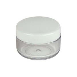 Plastic 3 ML Sample Empty Container Jars Round Pot White Screw Cap Lid Small Tiny 3g Bottle for Cosmetic Make Up Eye Shadow Nails Powder Gems Beads Jewelry (50pcs)