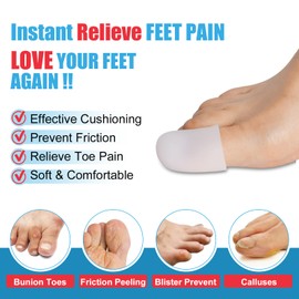 Big Toe Cap, Toe Protectors, (10PCS) Gel Toe Sleeves, Toe Cover Great for Missing or Ingrown Toenails, Corns, Blisters, Hammer Toes (Aloe Vera Extract Infused Gel Materials)