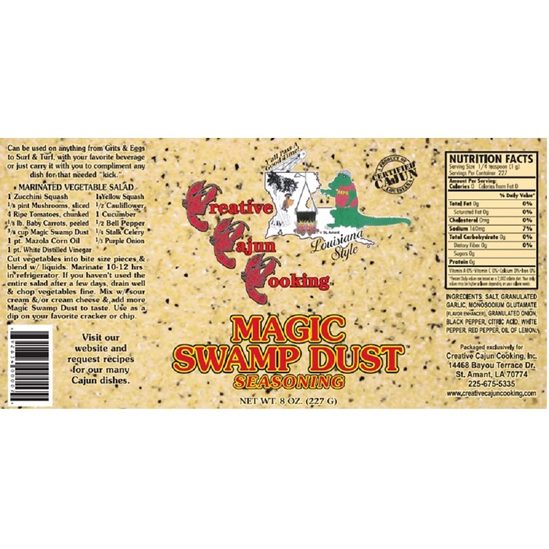 Creative Cajun Cooking Magic Swamp Dust Seasoning, 8 Ounce Shakers