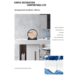 SOFLIY 3D Dynamic Sand Art Liquid Motion, Moving Sand Art Picture Round Glass 3D Deep Sea Sandscape in Motion Display Flowing Sand Frame Relaxing Desktop Home Office Work Decor (7“, Green)