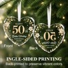 50th Anniversary Ornament - Heart Glass Wedding Gifts for Couple