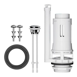R&T 3-Inch Toilet Flush Valve Replacement Kit with Push Button, Tank to Bowl Gasket with SUS304 Bolts, Toilet Repair Kit Inside Tank for 2-piece Toilet A2475M