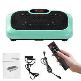 HOTWAVE Vibration Plate Exercise Machine  66HZ 120 Levels with Lymphatic Drainage Machine Full Body Fitness Vibration Platform with 2 Resistance Bands vibrating  plate - Color: Blue