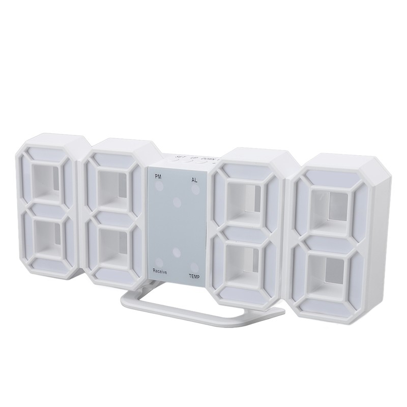 3D LED Digital Clock Time Temperature Display Night Light Alarm