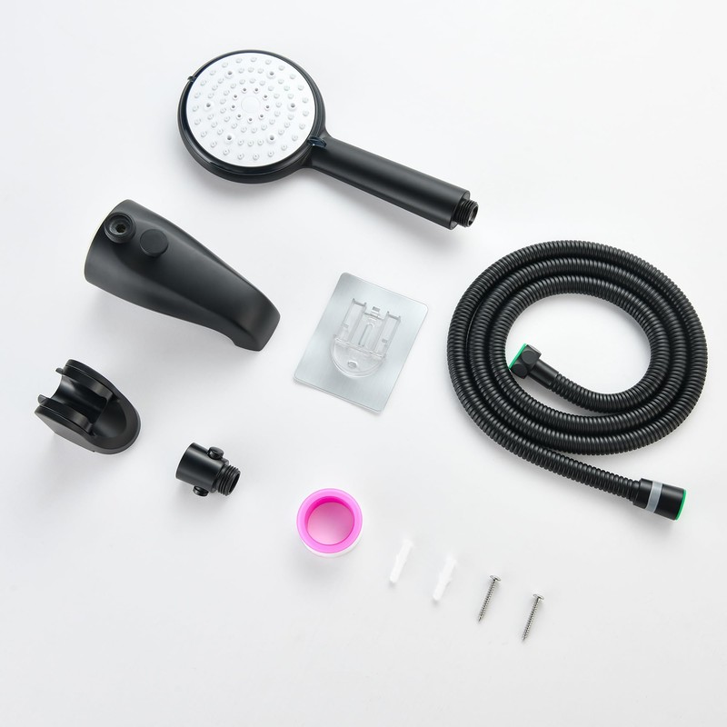 DOUBLUOEG Tub Spout with Diverter, 6 Settings Handheld Shower, Bathtub