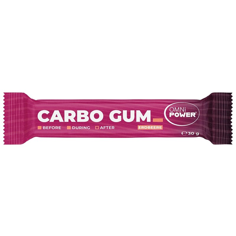 OMNi POWER Carbo Gum Erdbeere | Riegel statt Gel |