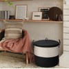 Echueuey XXXXL Extra Large blanket basket with lid 21"x21"x18" blanket
