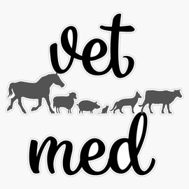 Leyland Designs Vet Med All Animals Sticker Outdoor Rated Vinyl Sticker Decal for Windows, Bumpers, Laptops or Crafts 5"
