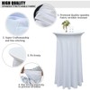 2-Pack 24"x43" White Round Cocktail Table Skirts | Stretch Spandex