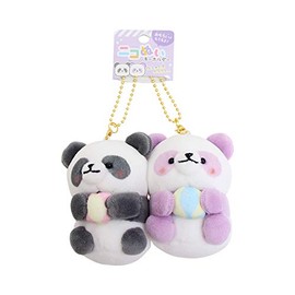 Mascot Keychain Nikonu Pair Stuffed Animal Ball Chain Set of 2