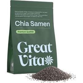 GreatVita Chia Seeds 1 kg - Natural, Rich in Omega-3 & Fibre, Ideal for Smoothies, Yogurt, Salads, Baking, Chia Pudding & Porridge