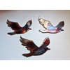 3 Flying Birds Metal Wall Art Accents Copper/Bronze Plated or