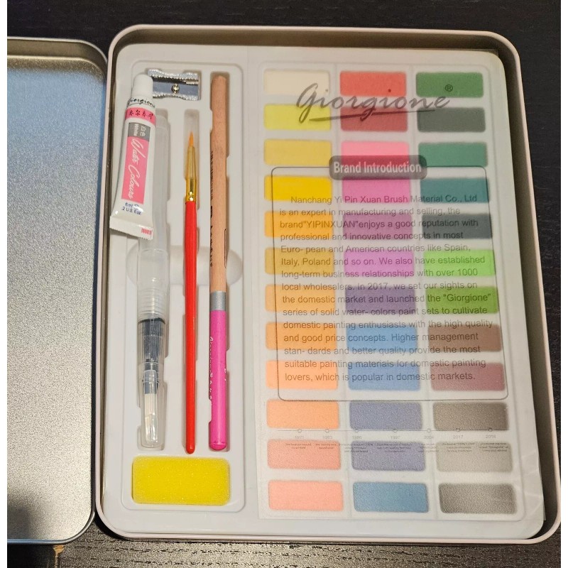Giorgione Watercolor Paint Set of 36 Water Colors & Pigment