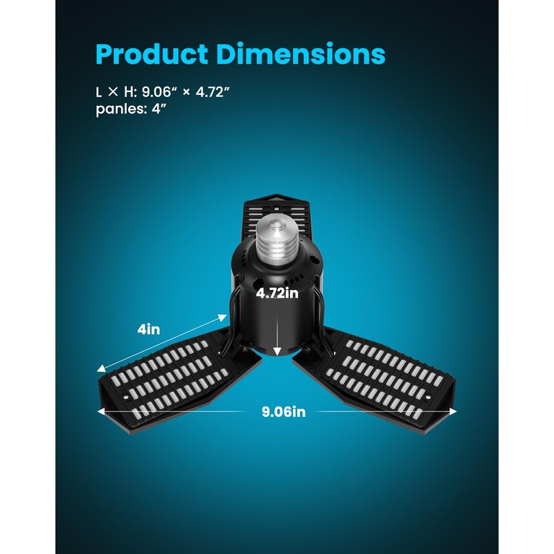 Kryoza Motion Sensor Garage Lights 2 Pack, 8000LM Led Motion