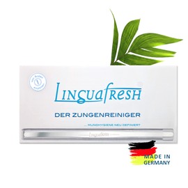 Zungenreiniger, Zungenschaber Edelstahl LinguafreshSLIM mit Transporthülle rostfrei