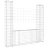 Tidyard U-Shape Gabion Basket with 2 Posts Iron 55.1 x