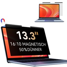 Magnetic Laptop Privacy Screen for 13.3 Inch Laptop 16:10 Privacy Screen Filter Removable Anti Blue Light Anti-Glare Privacy Screen Protector Laptop Privacy Protection Screen Protector