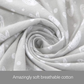 Biloban Bassinet Fitted Sheets (35''x21'') Fit for Most Bedside Sleeper Bassinets, Compatible with TCBunny 2-in-1/Fodoss/Besrey Baby Bassinet, Jersey Knit Cotton, Breathable, Grey, 2 Pack