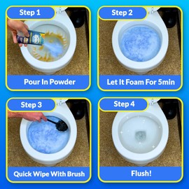 Splash Foam Toilet Cleaner - New and Improved - Self Activating Miracle Powder for Toilet Bowl Cleaning
