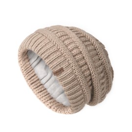 FURTALK Winter Hats for Women Fleece Lined Knit Beanie Hats Slouchy Warm Beanies Ski Skull Cap Khaki