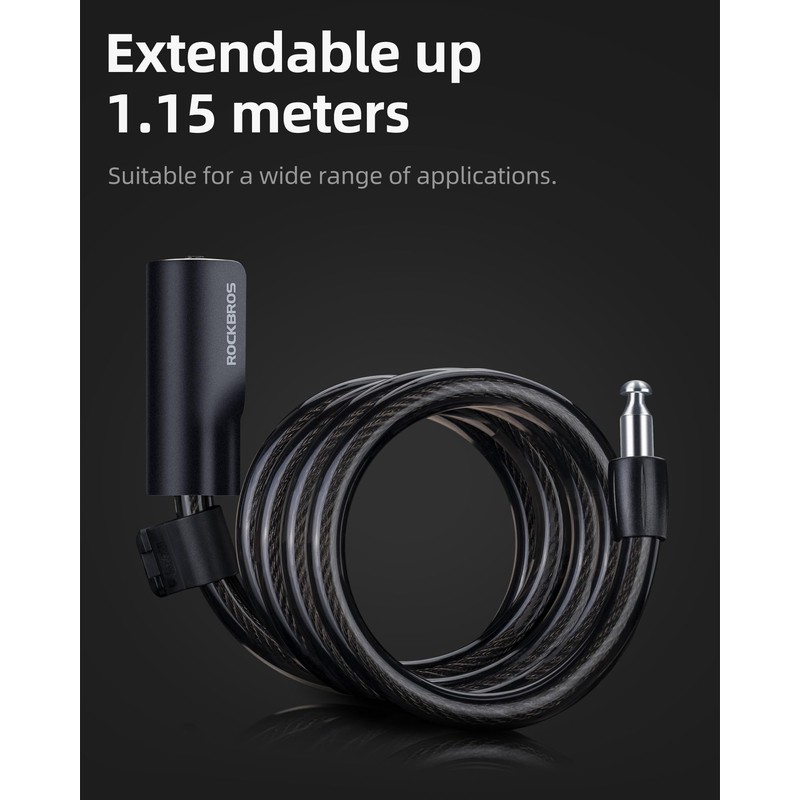 ROCKRBOS Bike Cable Lock with Key, ABS Lock Shell, 2