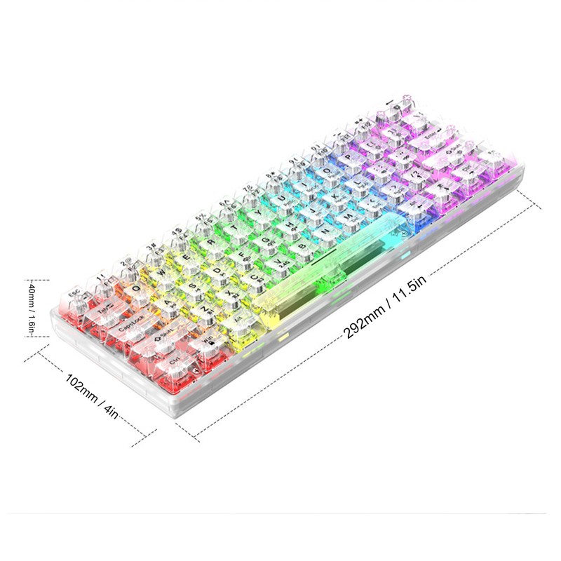 Mechanical Keyboard Bluetooth 2.4G Wireless Wired Hot Swappable White Switch